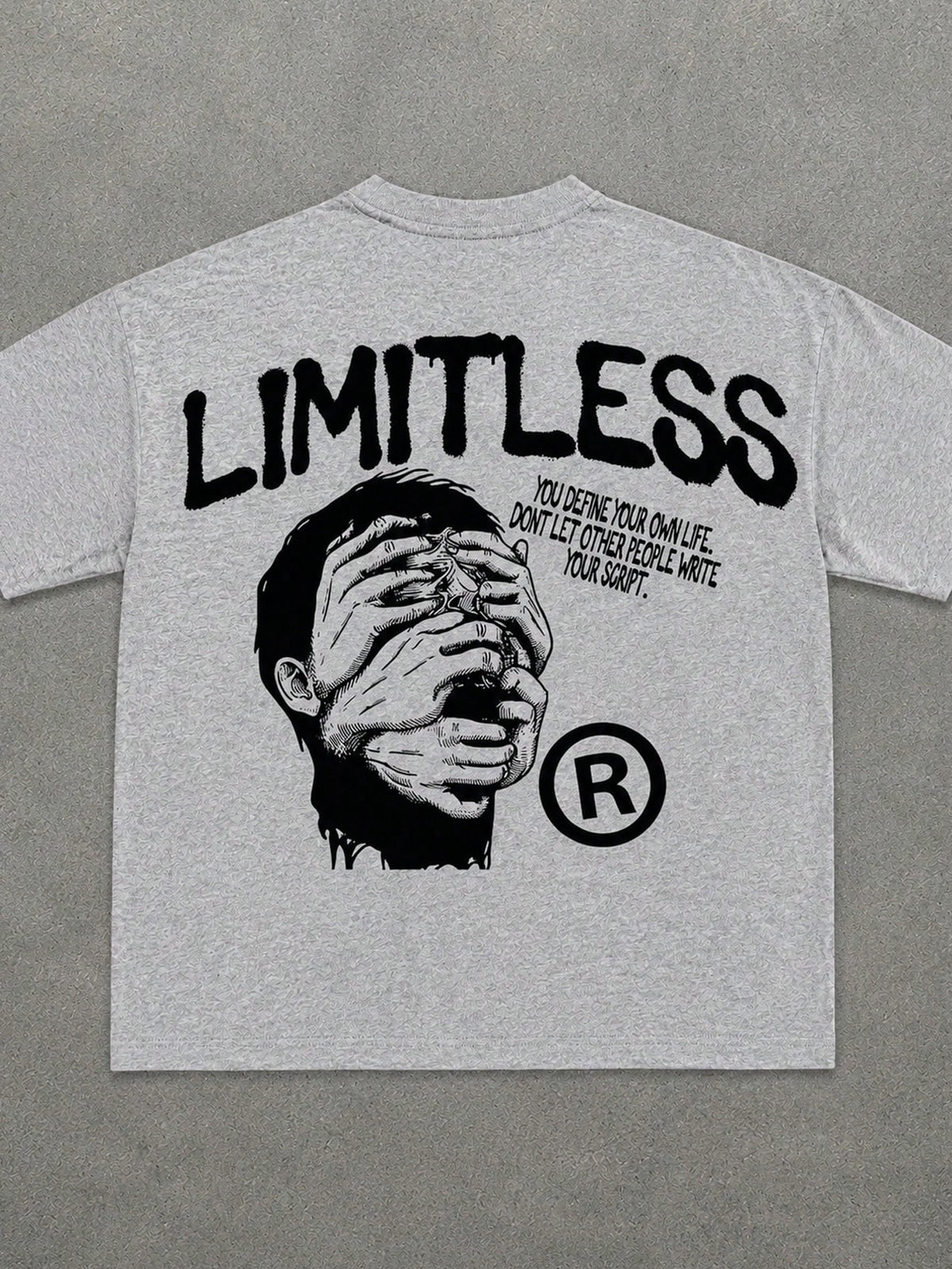 LIMITLESS Men'S White Cotton T-Shirt- Unique Y2K Streetwear With Empowering Self-Definition Statement, Bold Graphic Design & Inspirational Quote