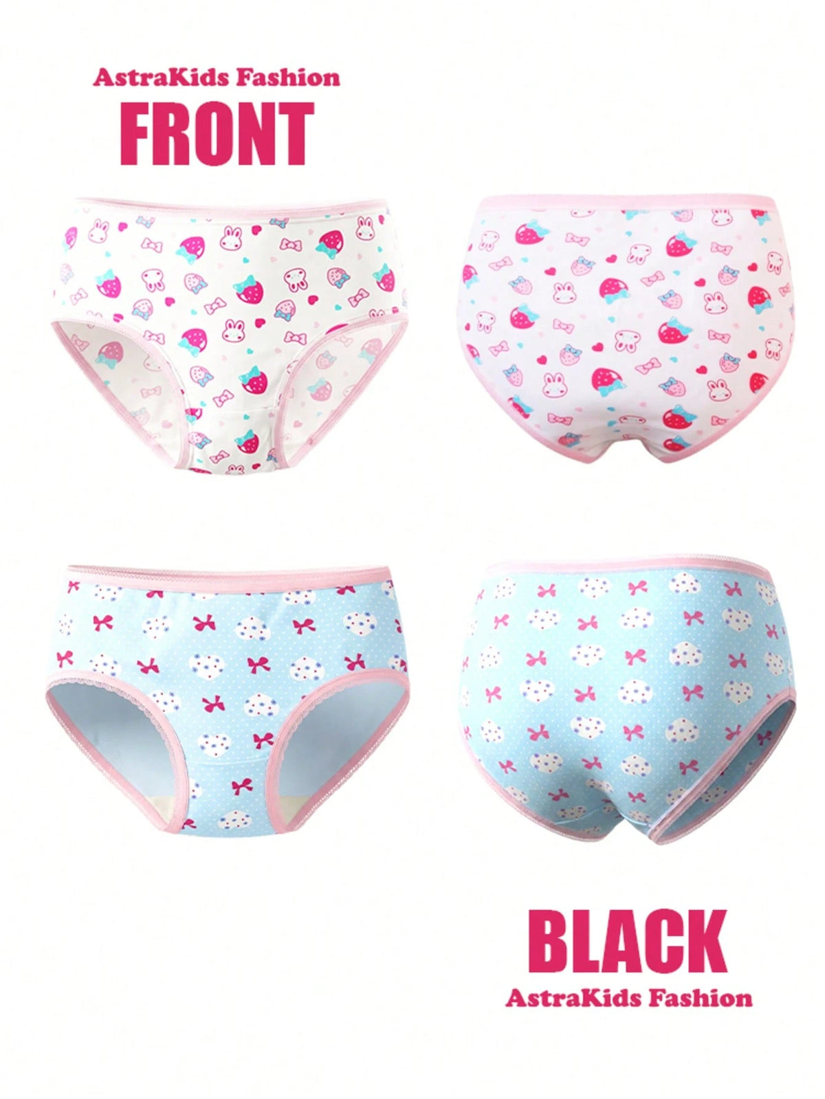 Little Girl Underwear Soft Comfortable Lovely Print 24 Pack Panties For Kids 4-8 Years
