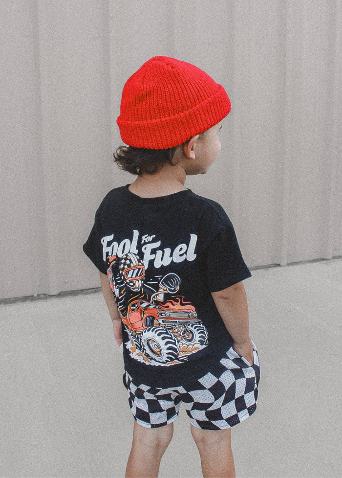Little Trouble - Black Checker Basketball Shorts (Final Sale)