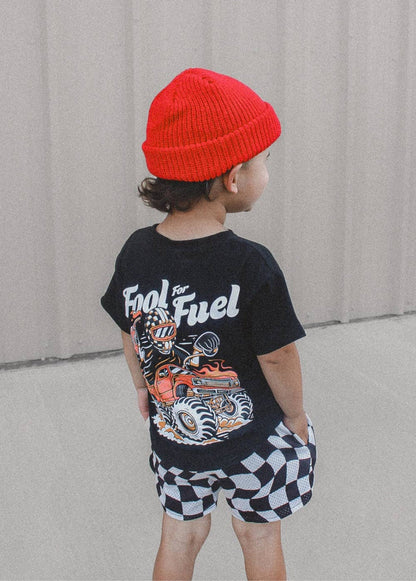Little Trouble - Black Checker Basketball Shorts (Final Sale)