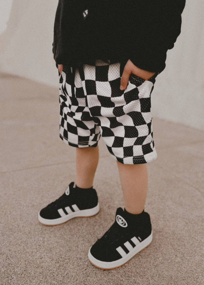 Little Trouble - Black Checker Basketball Shorts (Final Sale)