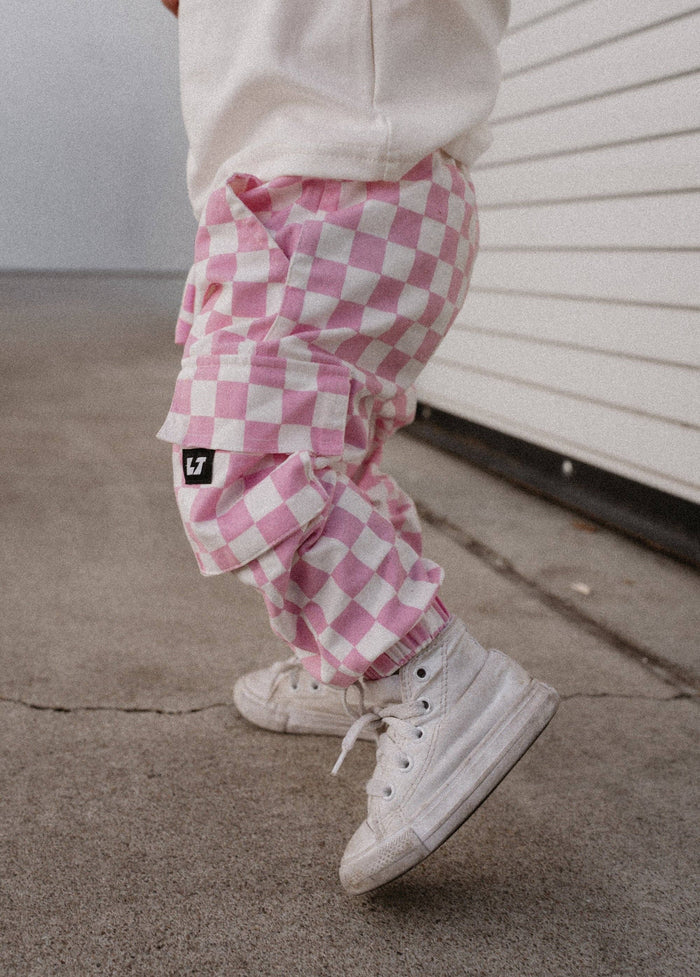 Little Trouble - Pink Checker Cargos