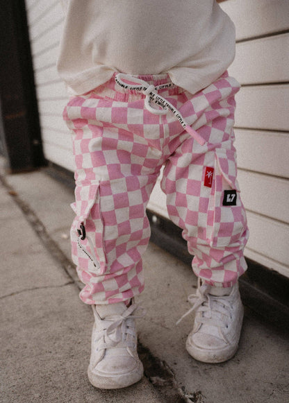 Little Trouble - Pink Checker Cargos
