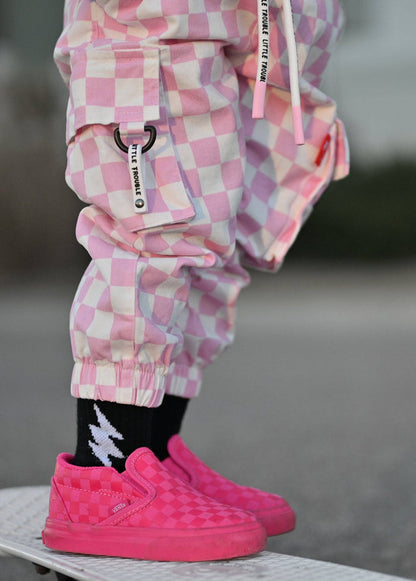 Little Trouble - Pink Checker Cargos