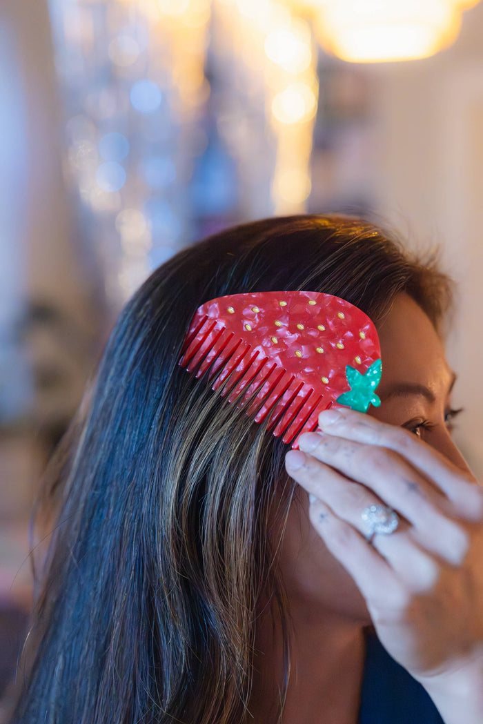 Living Royal Mini Hair Comb - Strawberry