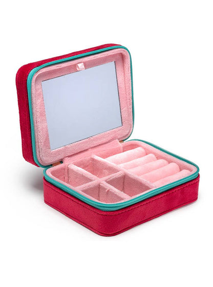 Living Royal Velvet Jewelry Zip Case - Strawberry Season