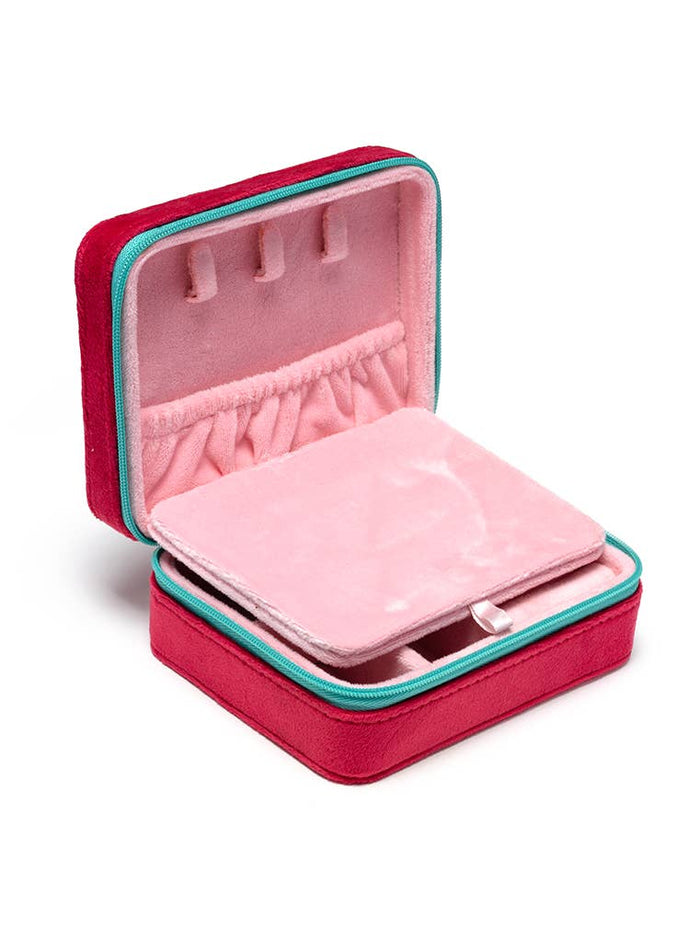 Living Royal Velvet Jewelry Zip Case - Strawberry Season