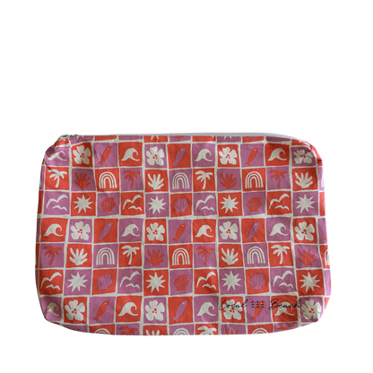 Local Beach Water Resistant Pouch - Coral Pink Islands
