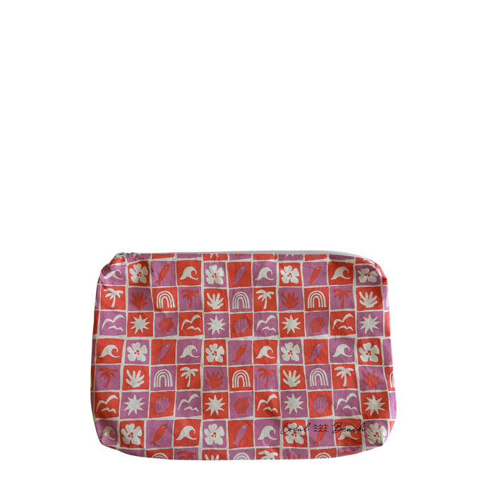 Local Beach Water Resistant Pouch - Coral Pink Islands