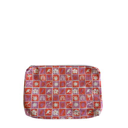 Local Beach Water Resistant Pouch - Coral Pink Islands