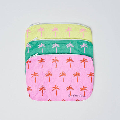 Local Beach Water Resistant Pouch - Pink Neon Palms