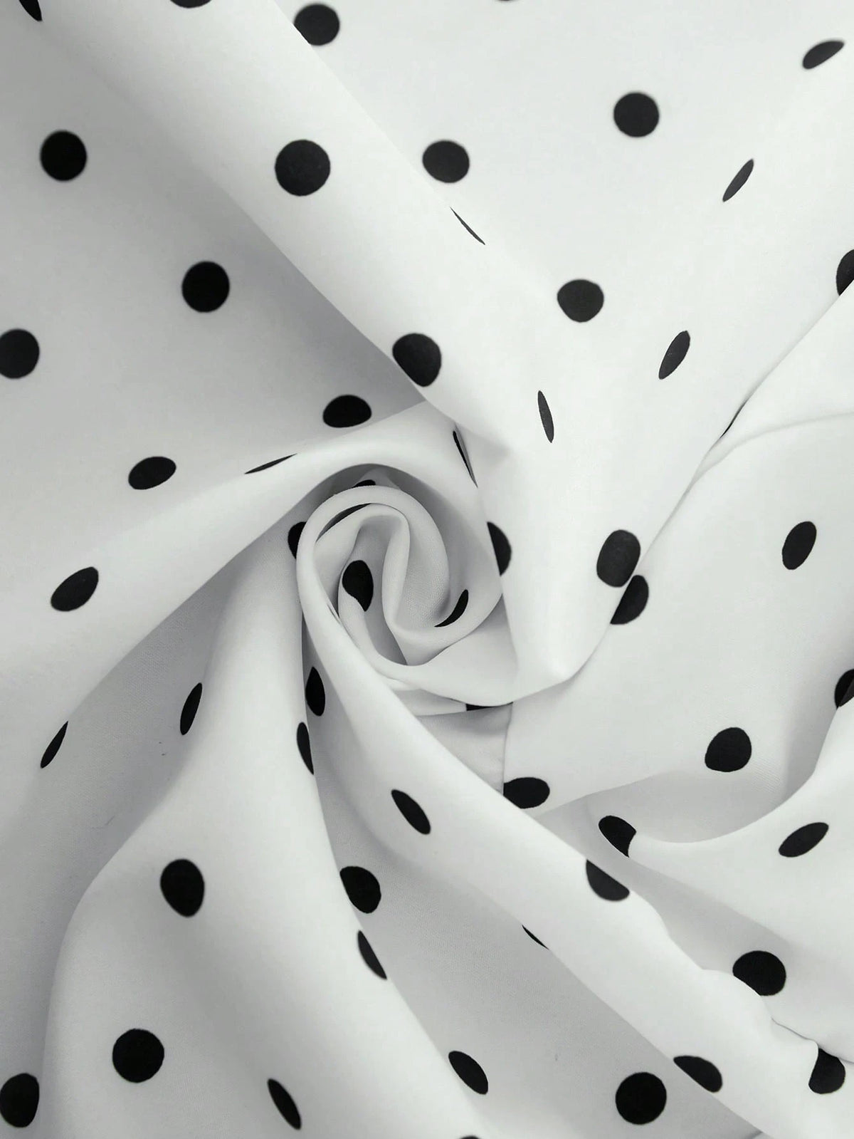 Lounesse Plus Size Women V-Neck Polka Dot Design Fashion Tie-Up Waist Flared Hem Sleeveless Blouse, White Base With Black Dots, Summer Tops Vacation Evening