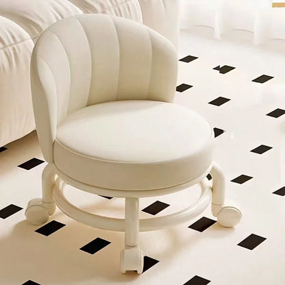 LOVEWE 360° Swivel Round Stool With Wheels, Heavy-Duty Rolling Dwarf Footstool, Versatile For Home, Office & Outdoor