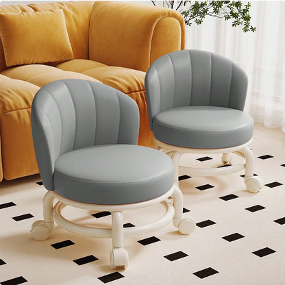 LOVEWE 360° Swivel Round Stool With Wheels, Heavy-Duty Rolling Dwarf Footstool, Versatile For Home, Office & Outdoor