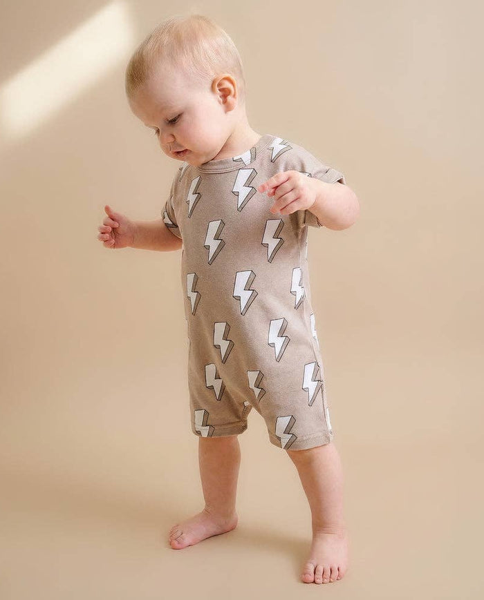 Lucky Panda Kids - Cotton Romper - Electric Beige (Final Sale)