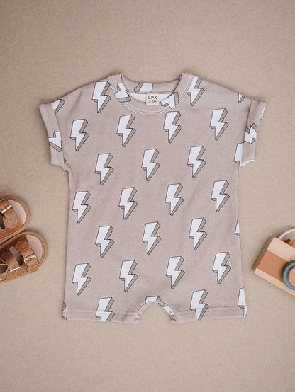 Lucky Panda Kids - Cotton Romper - Electric Beige (Final Sale)