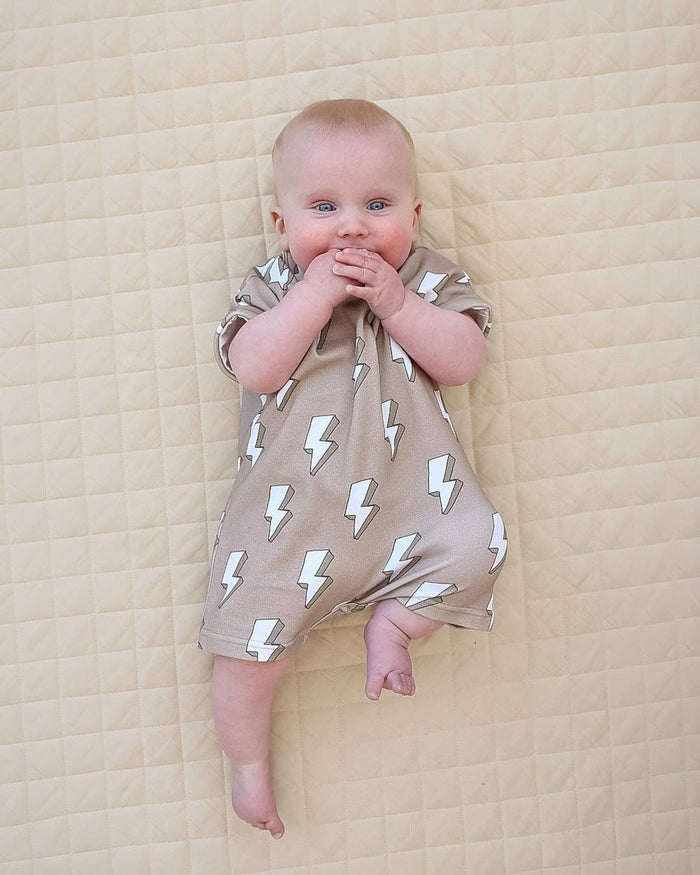 Lucky Panda Kids - Cotton Romper - Electric Beige (Final Sale)