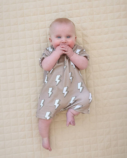 Lucky Panda Kids - Cotton Romper - Electric Beige (Final Sale)