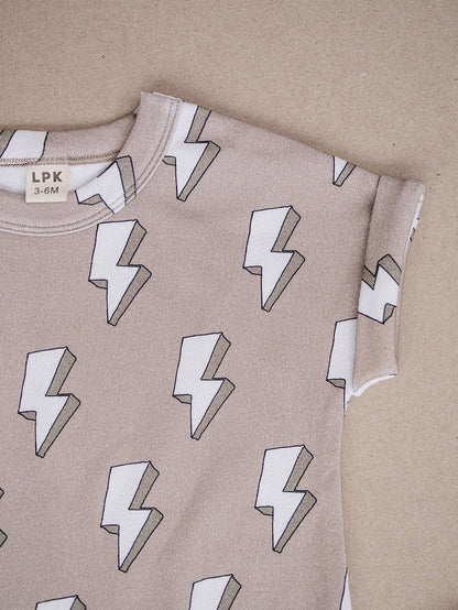 Lucky Panda Kids - Cotton Romper - Electric Beige (Final Sale)