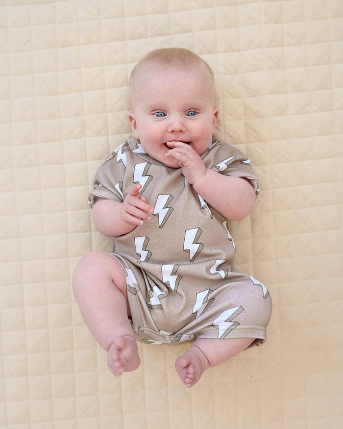 Lucky Panda Kids - Cotton Romper - Electric Beige (Final Sale)
