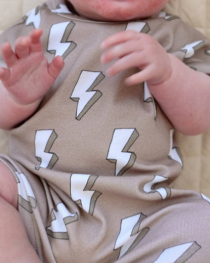 Lucky Panda Kids - Cotton Romper - Electric Beige (Final Sale)