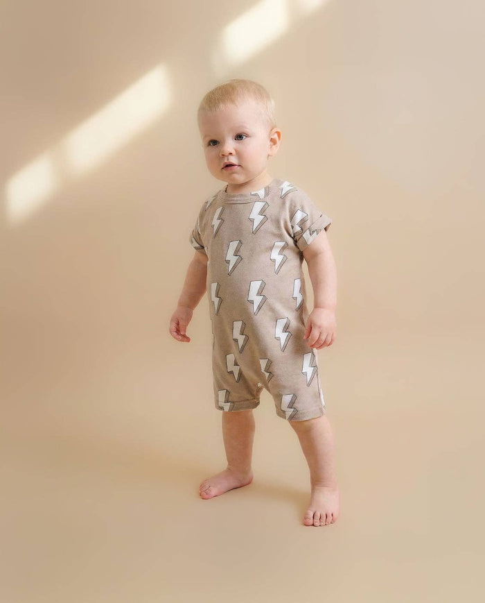 Lucky Panda Kids - Cotton Romper - Electric Beige (Final Sale)