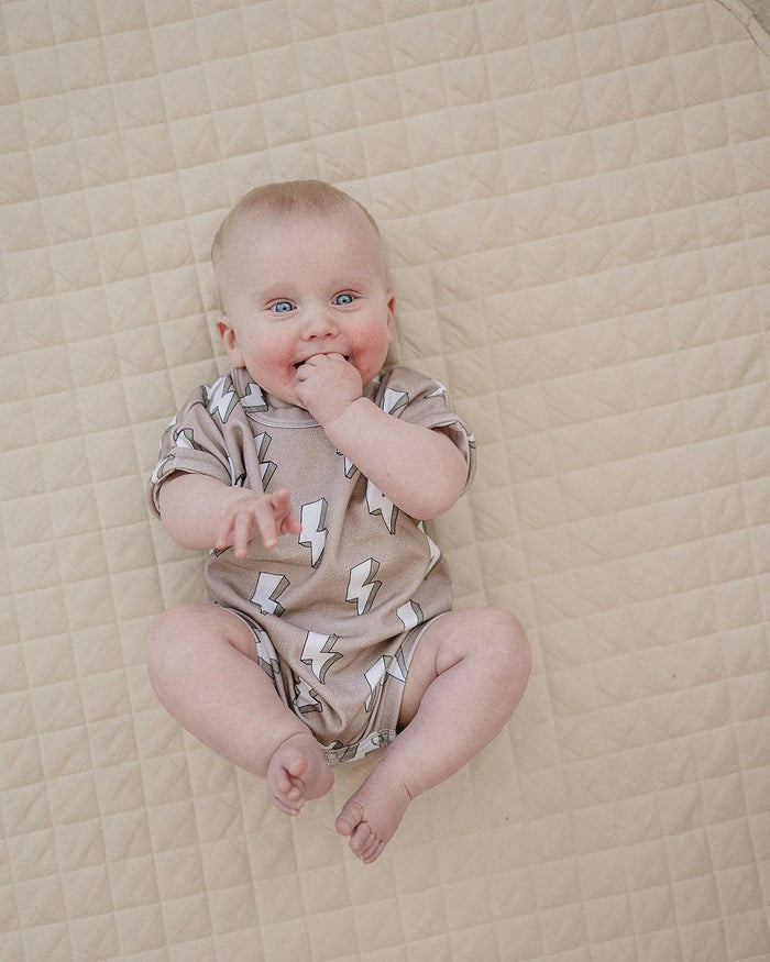 Lucky Panda Kids - Cotton Romper - Electric Beige (Final Sale)