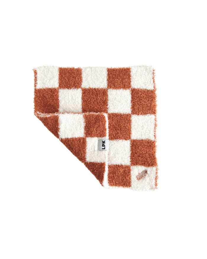 Lucky Panda Kids Lovey - Checkered Plush Copper