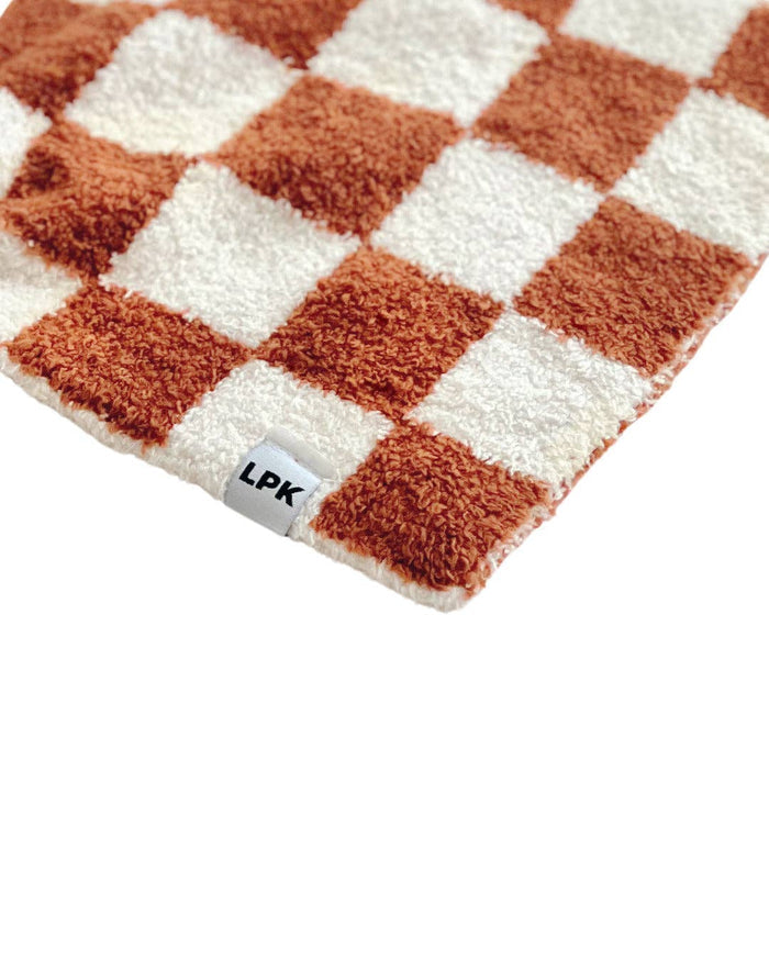 Lucky Panda Kids Lovey - Checkered Plush Copper