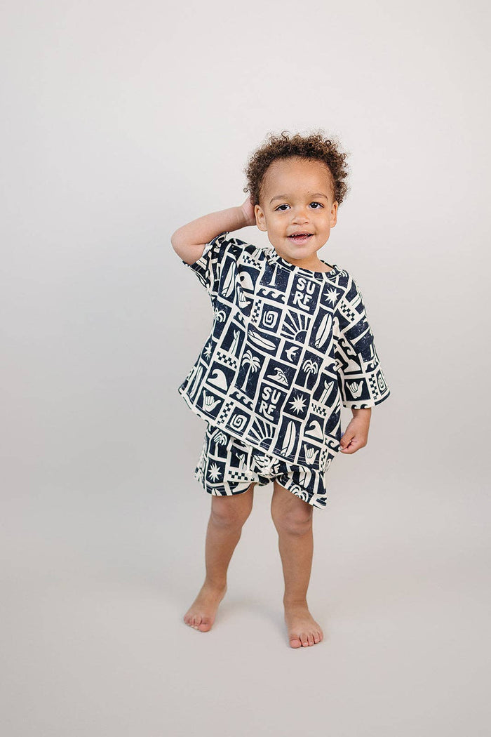 Lucky Panda Kids Shorts Set - Coastal Club (Final Sale)