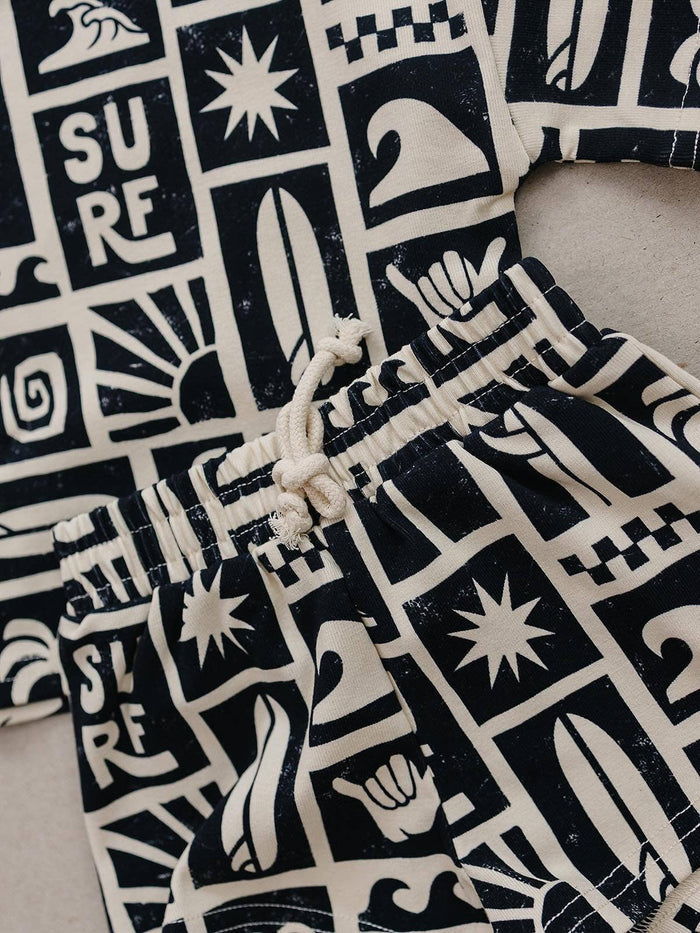 Lucky Panda Kids Shorts Set - Coastal Club (Final Sale)
