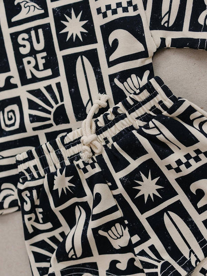Lucky Panda Kids Shorts Set - Coastal Club (Final Sale)