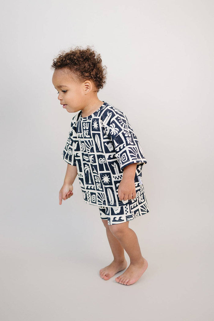 Lucky Panda Kids Shorts Set - Coastal Club (Final Sale)