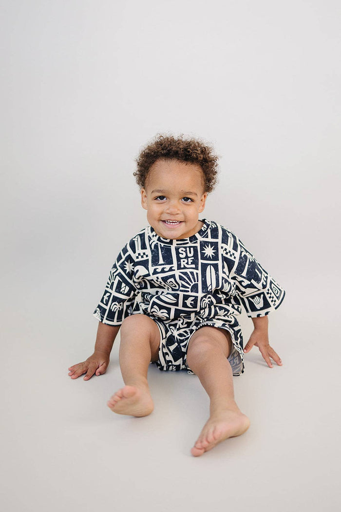 Lucky Panda Kids Shorts Set - Coastal Club (Final Sale)