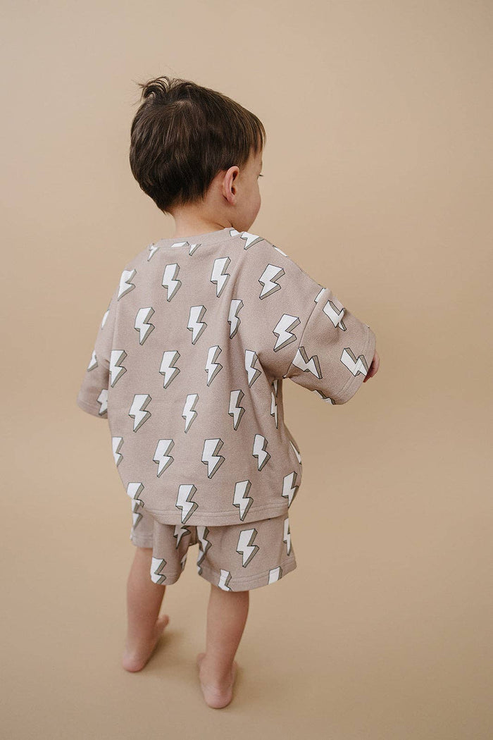 Lucky Panda Kids Shorts Set - Electric Beige (Final Sale)