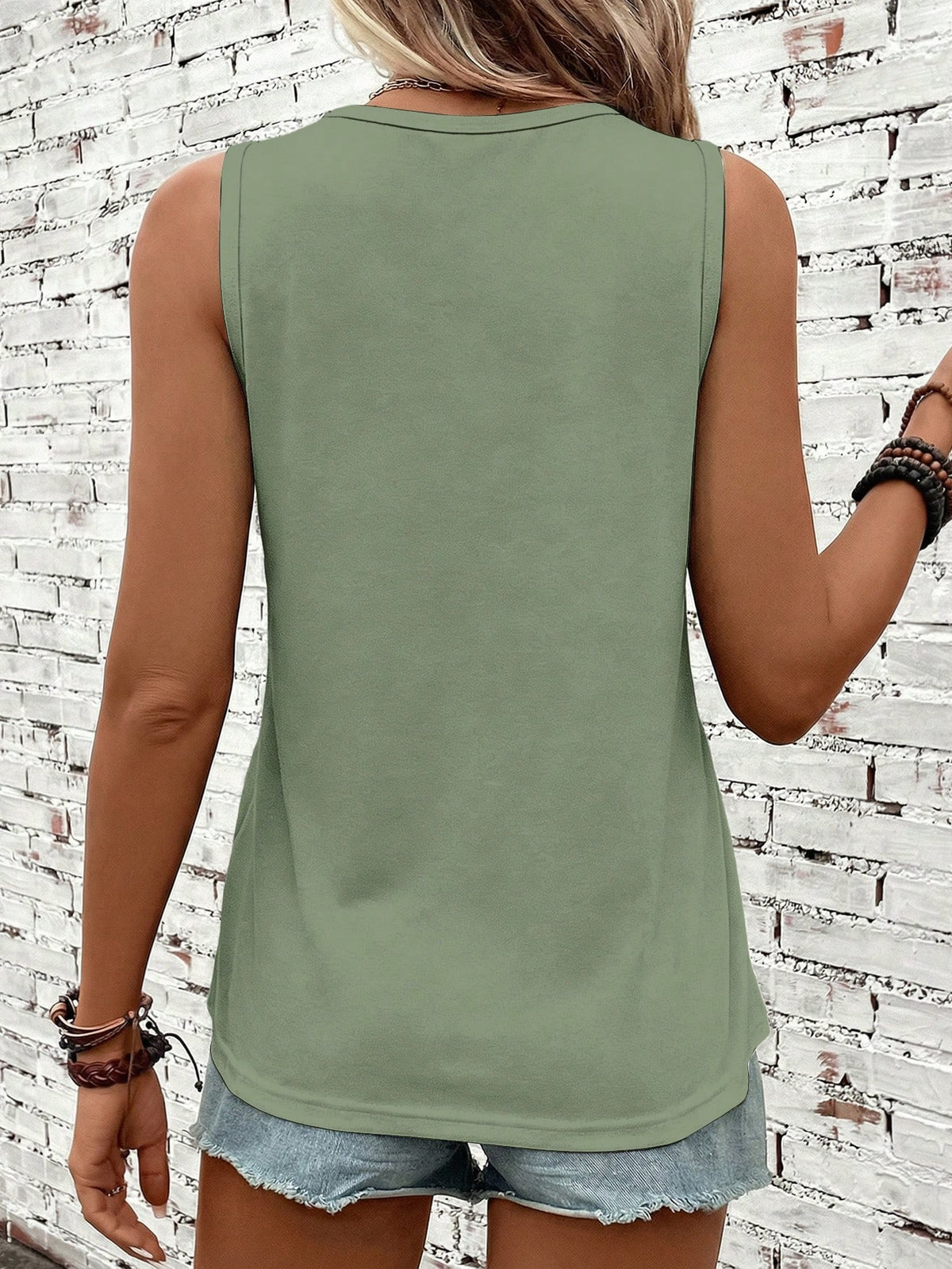 LUNE Women's Round Neck Sleeveless 95% Casual Solid Color Comfortable Outdoor Vest, Suitable For Summer,Summer Top