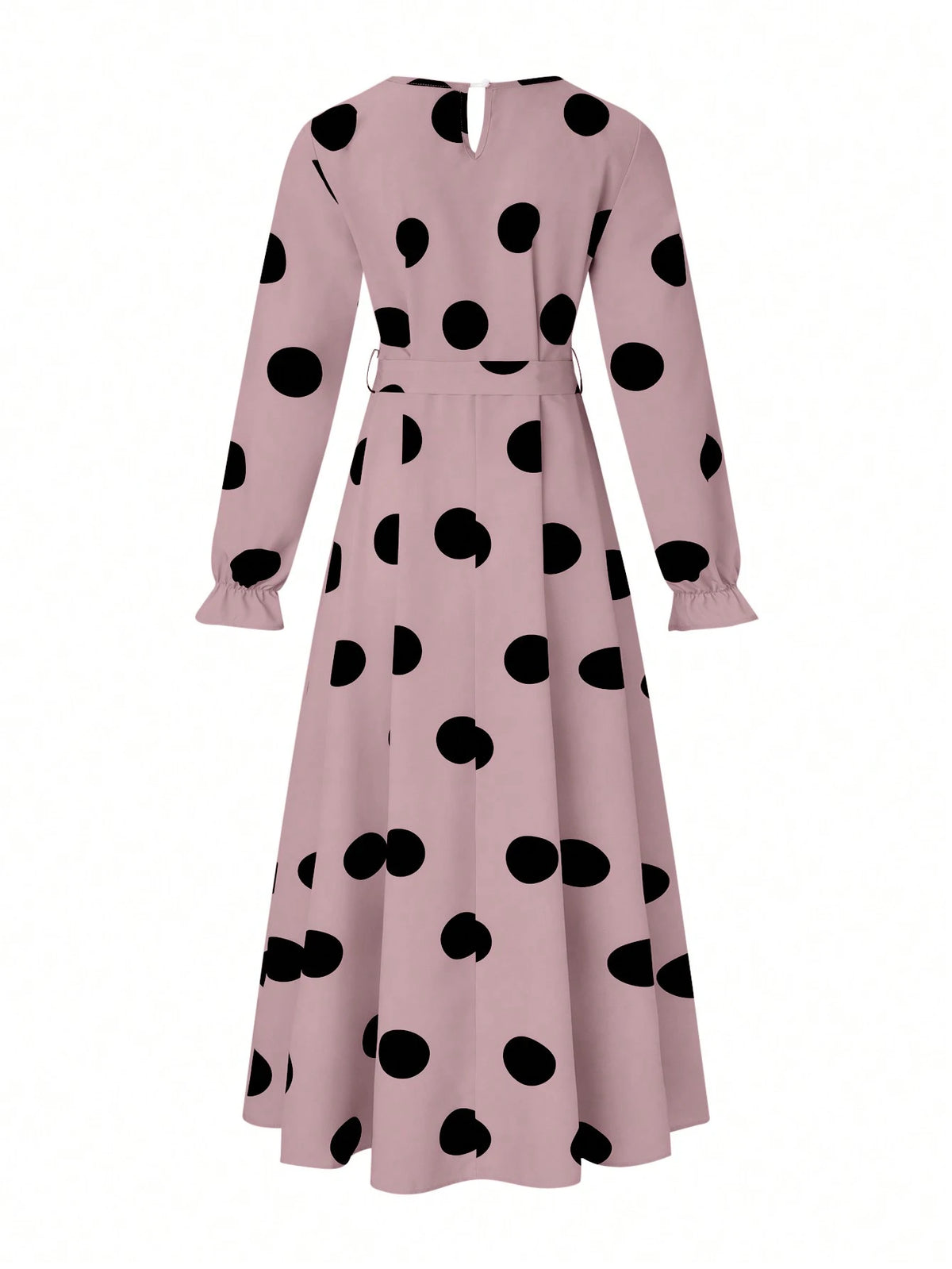 LUNE Women's Simple Polka Dot Printed Daily Dress Maxi Women Outfit Fall Cloth For Women