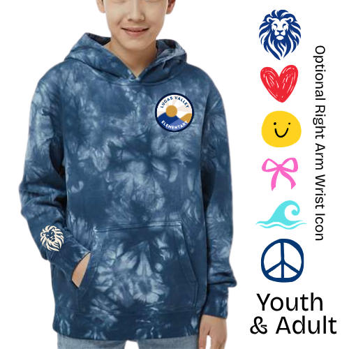 LVE Spirit Wear Hoodie - Navy Tie-Dye w/ LVE Logo