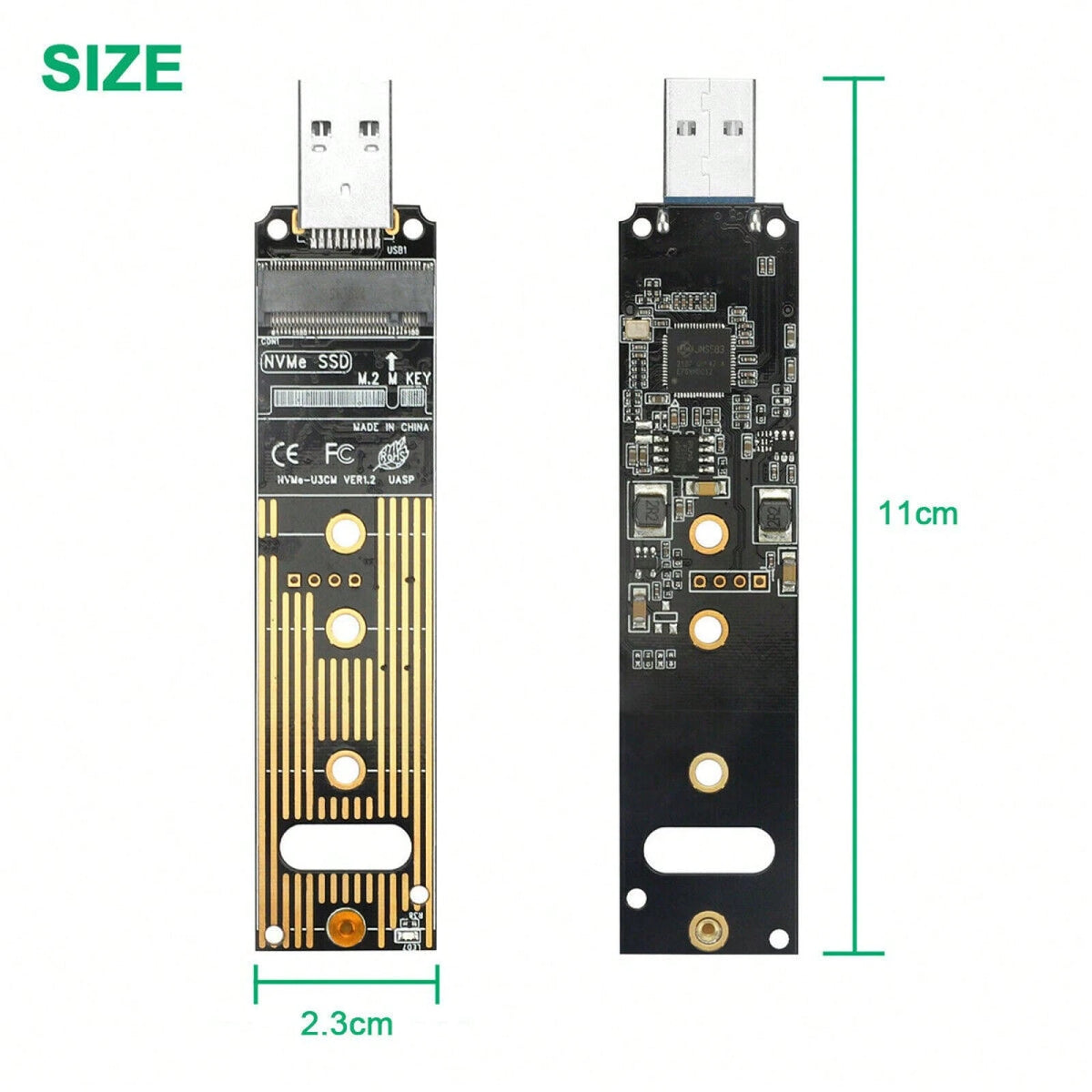 M.2 Interface NVME SSD To USB 3.1 Adapter For PCIe NVMe Based M Key B+M Key SSD