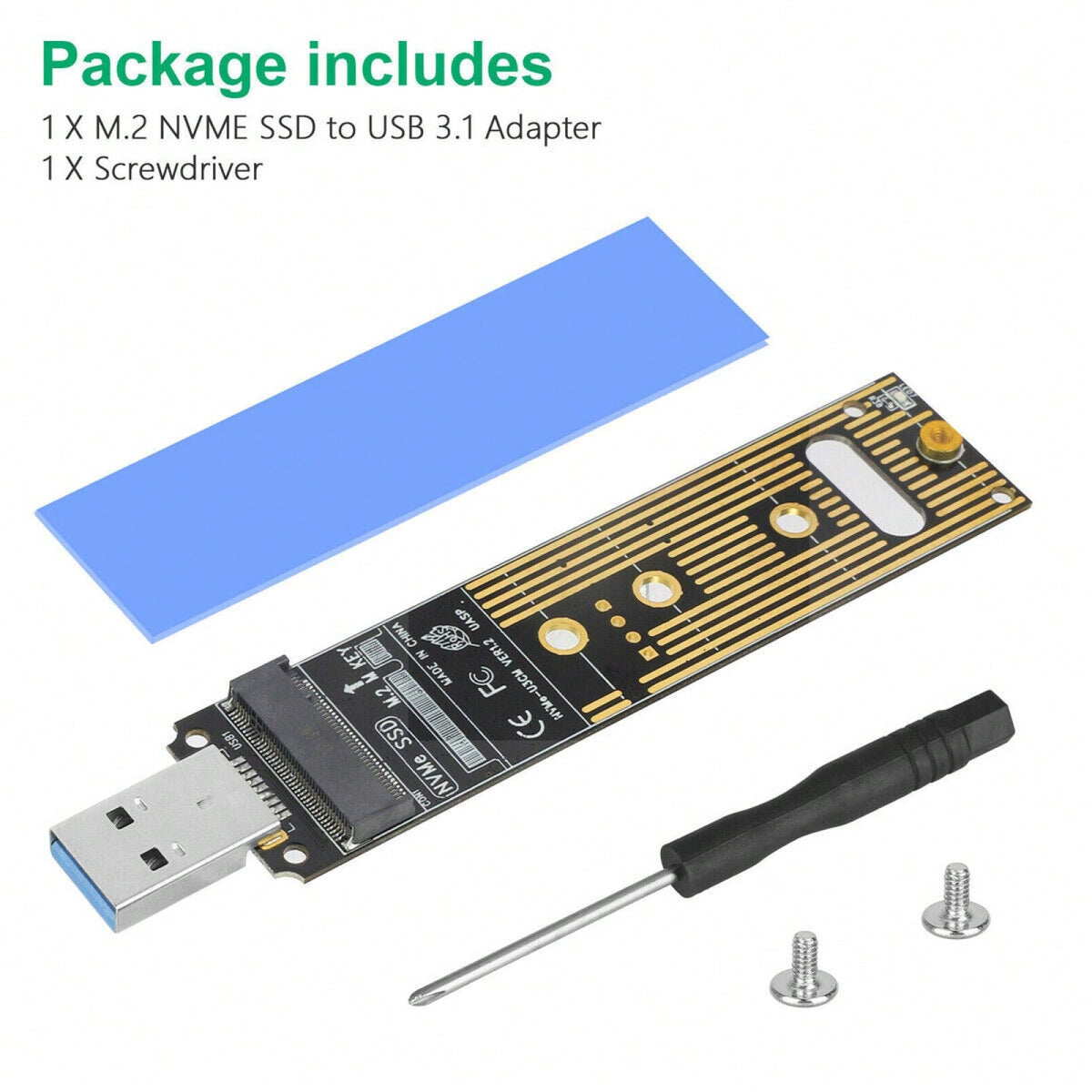 M.2 Interface NVME SSD To USB 3.1 Adapter For PCIe NVMe Based M Key B+M Key SSD