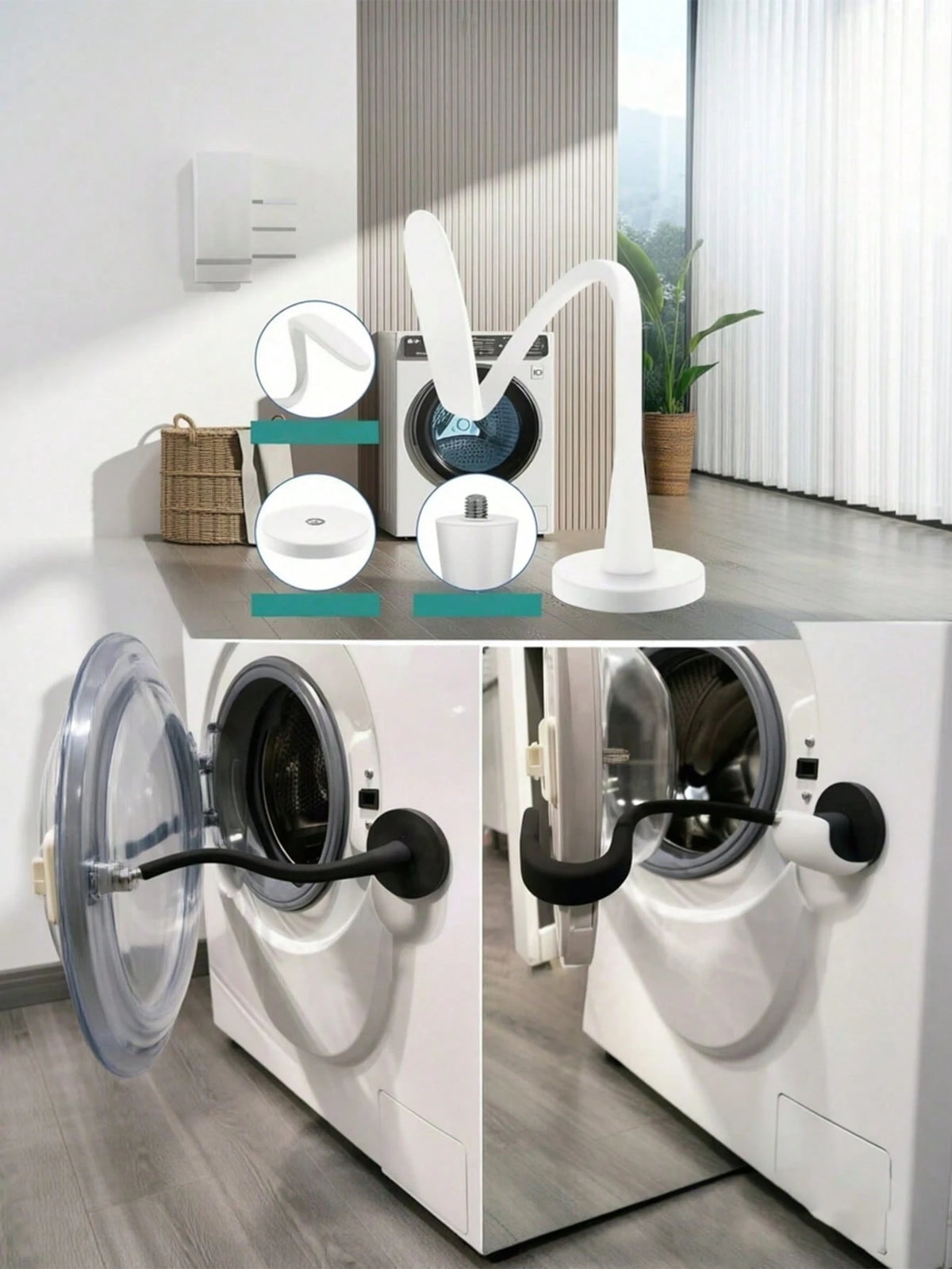 Magnetic Silicone Washing Machine Door Holder, Drum Washing Machine Door Fixed Support, Flexible Silicone Door Stopper, Magnetic Washing Machine Door Support Hook, Anti-Mold Washing Machine Door Open