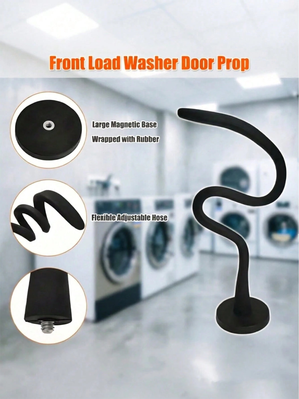 Magnetic Silicone Washing Machine Door Holder, Drum Washing Machine Door Fixed Support, Flexible Silicone Door Stopper, Magnetic Washing Machine Door Support Hook, Anti-Mold Washing Machine Door Open