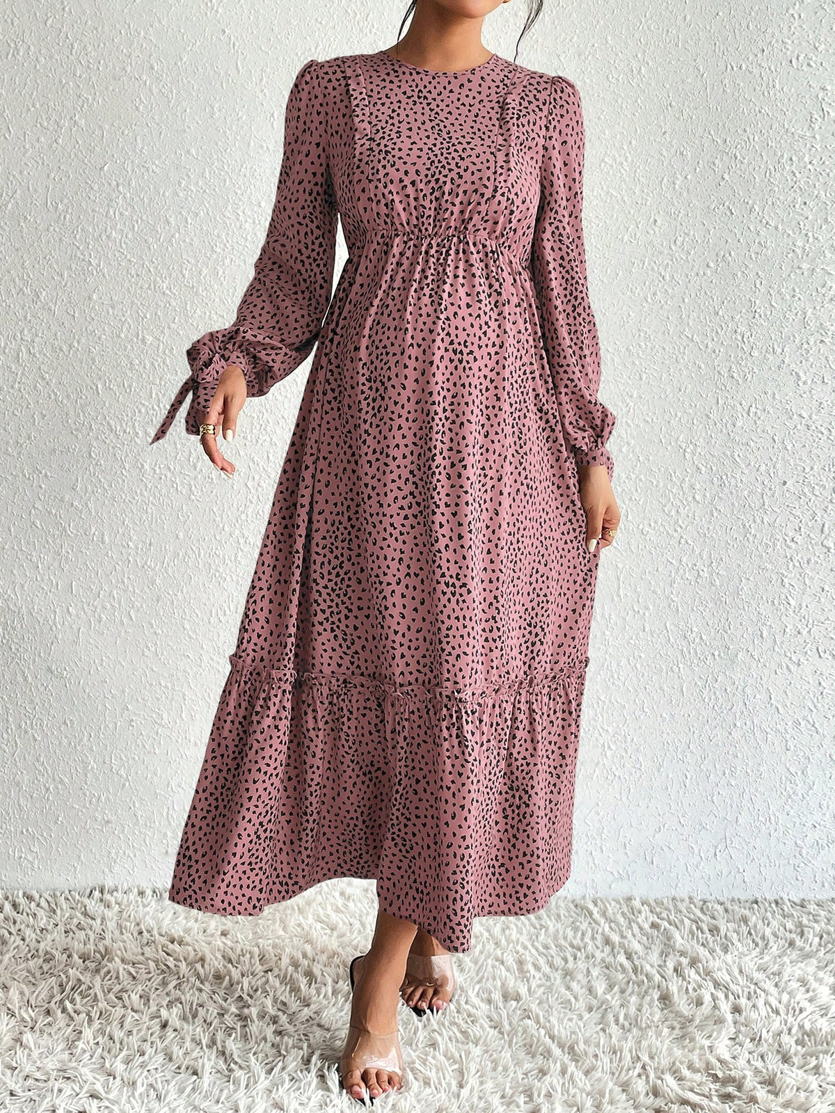 Maternity All-Over Print Nursing Dress For Casual, Party And Travel