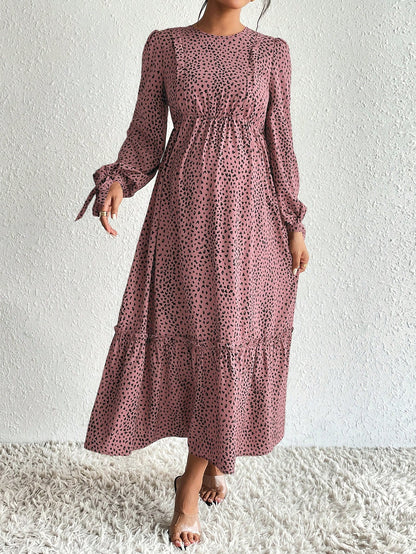 Maternity All-Over Print Nursing Dress For Casual, Party And Travel