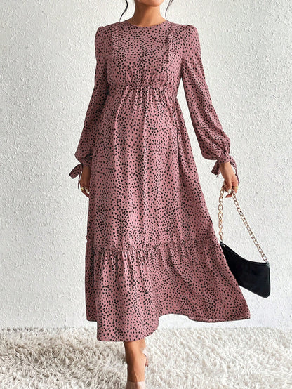 Maternity All-Over Print Nursing Dress For Casual, Party And Travel