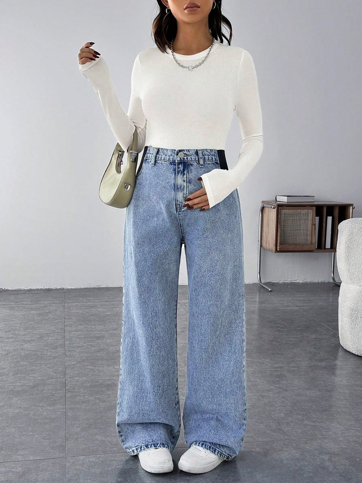 Maternity Casual Loose Blue Jeans Women Jeans Baggy Jeans Casual Loose Blue Women's Straight Leg Jeans Thanksgiving Women Wide Waist Mom Jeans