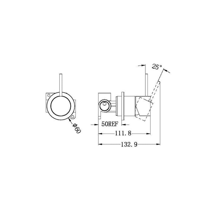 MECCA Shower Mixer Handle Up Matte White YSW2219-09-MW Tapware Nero