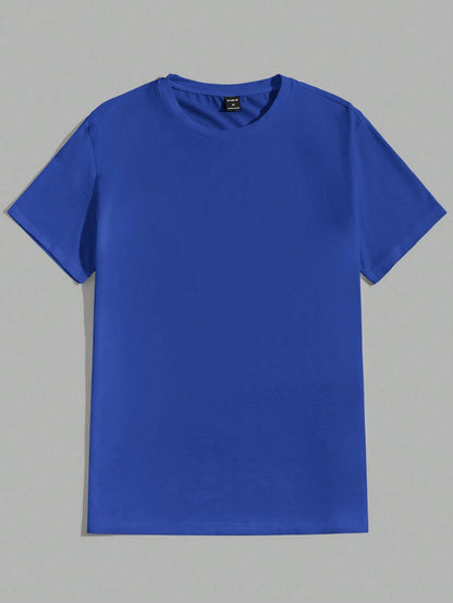 Men 3pcs Solid Lounge Short Sleeve Top
