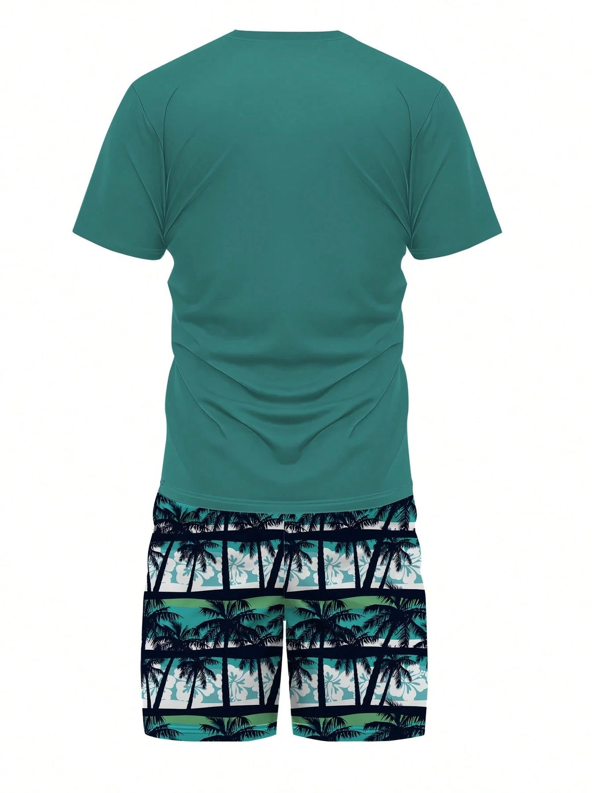 Men's Casual And Fashionable 3D Printed Sport Short-Sleeved Short Pants Set