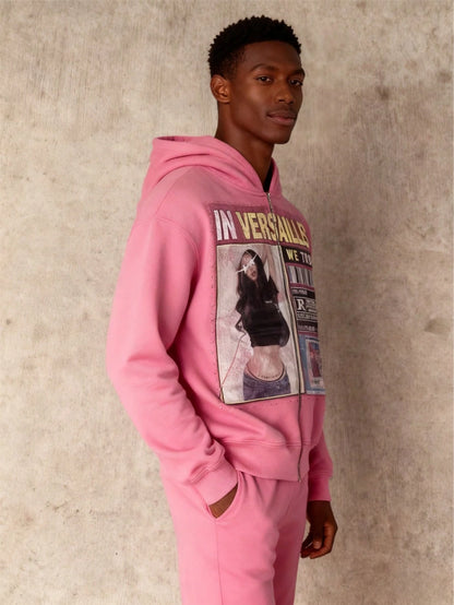 Men's Casual Retro Street Hoodie, Black Zipper Hoodie, Versatile Casual Zipper Jacket, Aesthetic